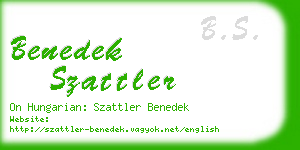 benedek szattler business card